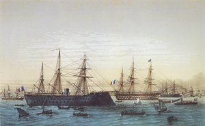 A magenta Brestben. A háttérben a Napoléon III hajó látható